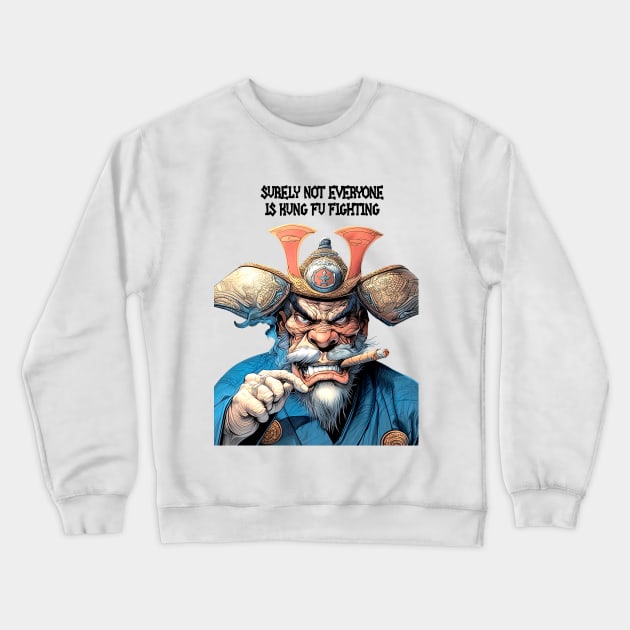 Puff Sumo: Surely not everyone is kung fu fighting on a light (Knocked Out) background Crewneck Sweatshirt by Puff Sumo